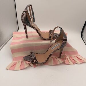 Steve Madden Stiletto Heels in a multicolored snakeskin print